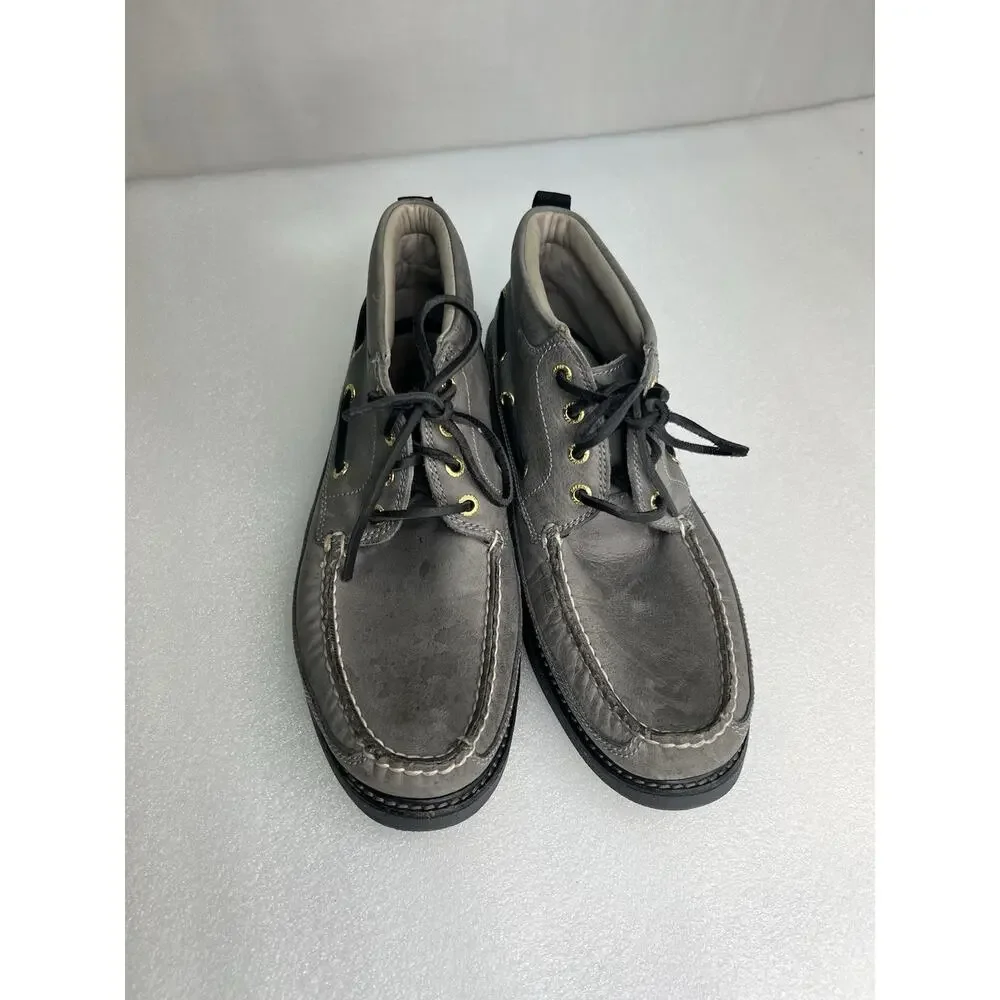 Sperry gold cup A/O Grey Chukka Boots Lace‎ Up Mens Sz 9.5 Nubuck High Top